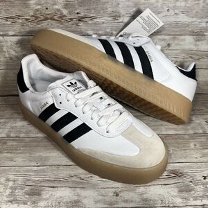 Adidas Samba Womens Size 9.5 White Black Gum Sambae Athletic Shoes Sneakers NEW